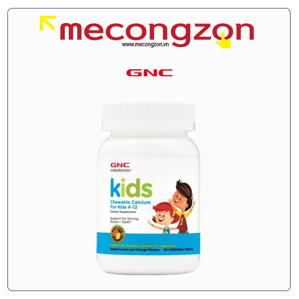 GNC 마일스톤 Kids Chewable Cancium for Kids 4-12  , 60 Chewable Tablets