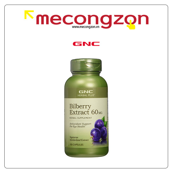 GNC Herbal Plus Bilberry Extract 60mg 100 Viên